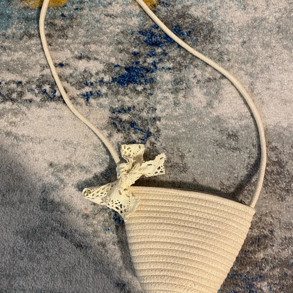 Elegant Cream Lace-Trimmed Women's Bag